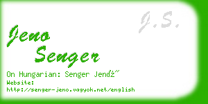 jeno senger business card